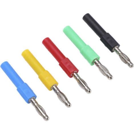 Bananstikforbindelse 5 stk./sæt J.20012, 4 mm han til 2 mm hun adapter til multimeter