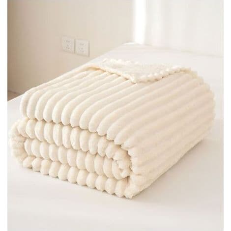 3D Jacquard Fleecetæppe 100 x 150 cm – Blødt og varmt – Kan maskinvaskes – Til lure, søvn, rejser, camping