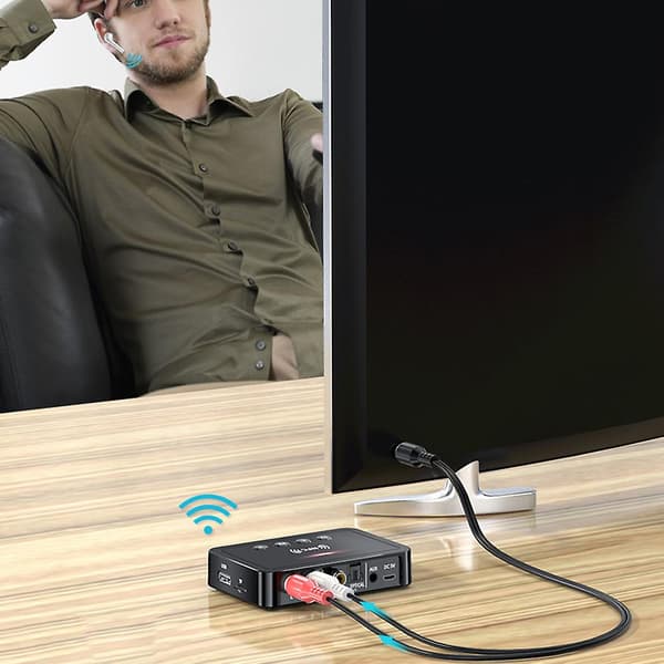 3 i 1 BT 5.0 Sender Mottaker NFC Auto Pairing Bluetooth-kompatibel