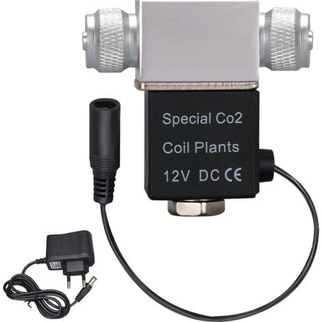 Magnetventil for akvarium CO2-systemregulator. 12V DC-utgang. Kobles til et 46 mm rør eller bobleteller. Stillegående dobbelthode. Lavtemperaturversjon