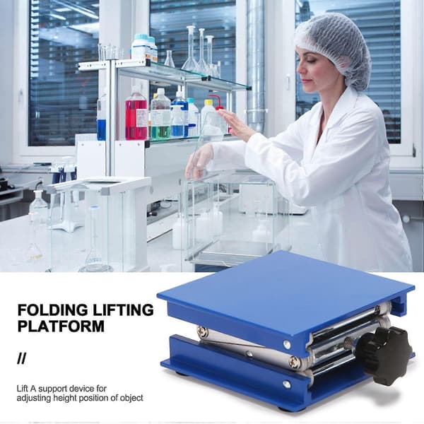 Laboratorie-saxlyftplattform av aluminiumlegering / Vikbart lyftbordsunderlägg Höjdkontroll Pre