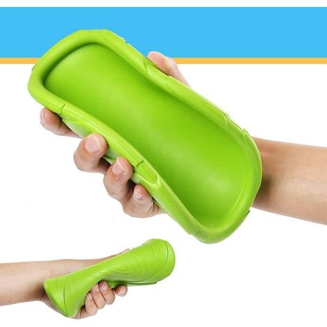 Sæt med 2 hundefrisbees - Mellemgrøn (18 cm) + Mellemorange (18 cm)
