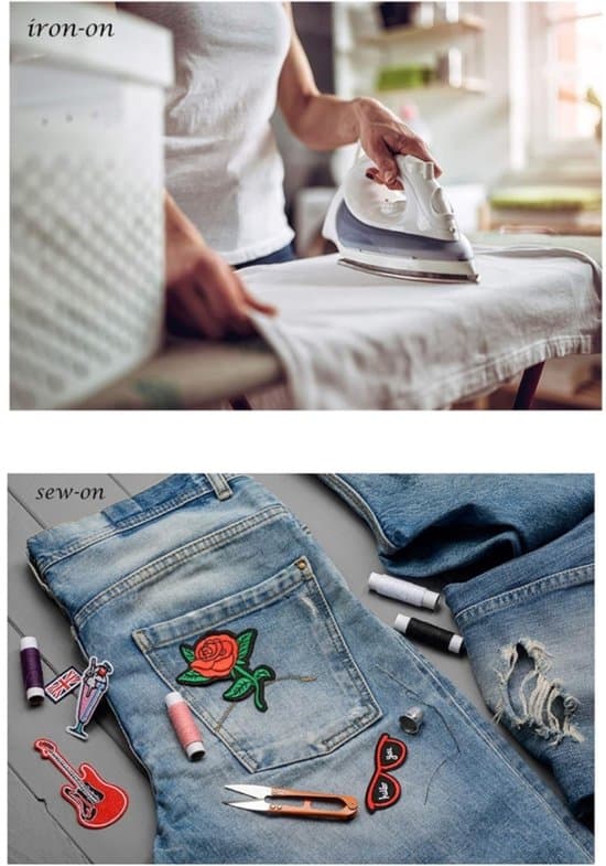 Sett med 60 broderte lapper - Lapper - Kleslapper - Strykelapper - Ulike stiler - Morsomme klesdekorasjonslapper - DIY-broderi