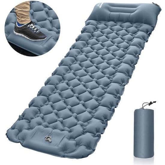 Selvoppustelig campingmadras - 10 CM - Sammenfoldelig - Kompakt - Ultralet - 1 person
