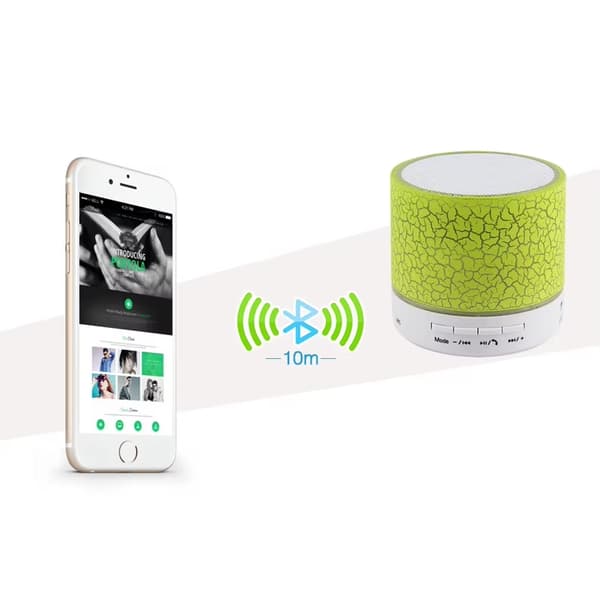 Kaiutin - Bluetooth LED-valolla - Kannettava & Mini - Musta