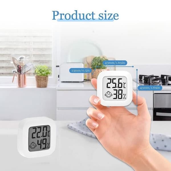3 stk digitalt termometer hygrometer, mini LCD innendørs termometer hygrometer, søtt innendørs veggtermometer for Ma[O212]