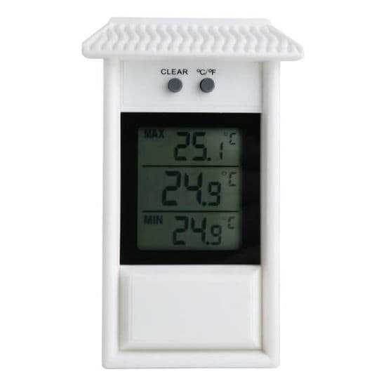Udendørs termometer - Minimum- og maksimumtemperaturhukommelse - 40 x 46 mm LCD - -20° til +50°C