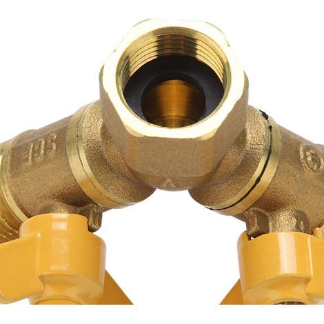 Messing dobbelt haneadapter G1/2 til havevanding, dobbelt slangetilslutning