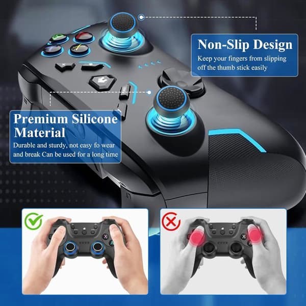 Ersättningsspetsar i silikon för joystick, 12-pack, för PS5/PS4, PS5 joystickskydd, kompatibla med PS5/4/Xbox One.