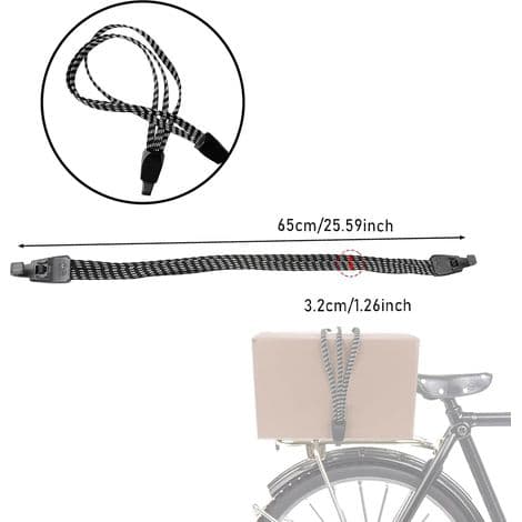 Elastiske bagagestropper, 4 stk. elastiske bungee-snore med robuste kroge, elastiske cykelstropper, flade elastiske bungee-snore med kroge til motorcykelhjelm