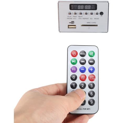 Bluetooth MP3-lydmodul med USB-afspiller, FM-radio og indbygget hukommelse (sølv)