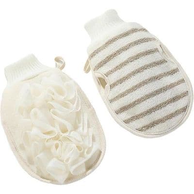 Eksfolierende handsker - Ikke specificeret - 2 stk. - Bambus - Dobbelt tekstur - Unisex