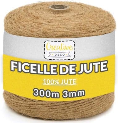 Jute Snor - Creative Deco - 300m - 3mm Tykkelse - Bryllupsdekoration - Gør-det-selv Håndværk