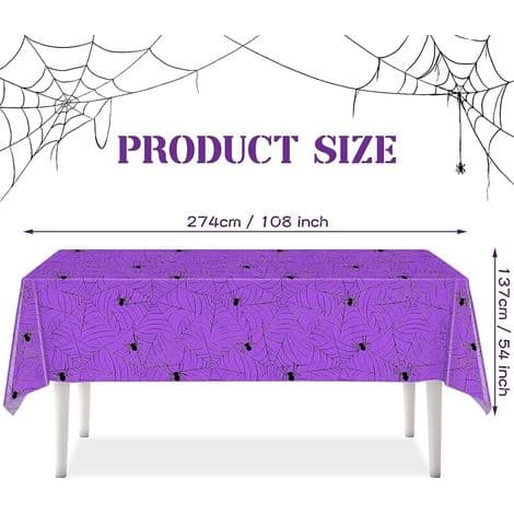Halloween Duk - Spindelnätsdesign - Rektangulär 274 x 137 cm - Pumpatryck - Bordskydd - 1 Styck