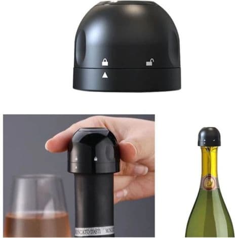 Champagne/vinpropp - Vakuumforsegling - Svart propp