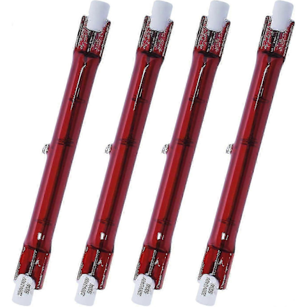 500 Watt Ruby Kompatibel med Heatmaster R7 Halogen Värmelampa för Trädgårdsvärmare - 4-pack