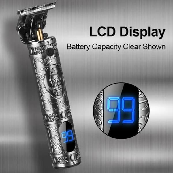 JM-700AL Elektrisk Hårklippare - Grå - LCD-Display - USB Uppladdningsbar - 300 min Batteritid