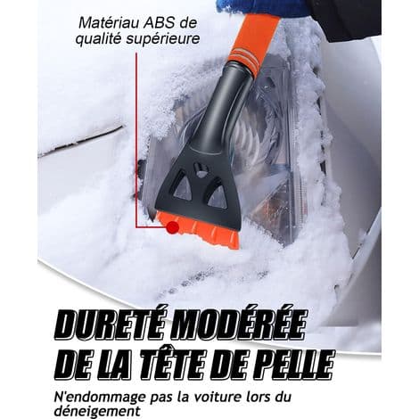 Bilisskrape med isskrape og spade, frontrutede-iser for vinterbruk 64-80 cm, 360° roterende hode, lett og ripebestandig for vind