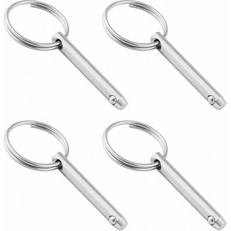 Sæt med 4 quick-release kuglestifter, 6 mm diameter, 316 rustfrit stål quick-release stifter med fjederbelastet kugleende