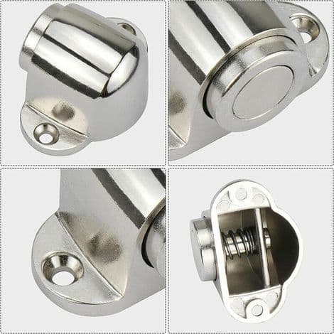 Dørstopper i børstet rustfritt stål, magnetisk, 5,3 x 3 x 3 cm for innerdører, hjem og kontor - ULISEM