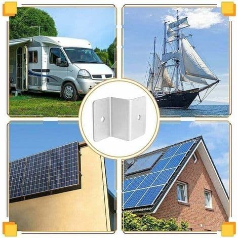 Z-formet solcellepanel, 8-delt aluminium solcellepanel monteringsbrakett egnet for bobiltak, solcellepanelmontering har en Z-formet design (med 16 mutter