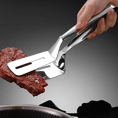 Spatel i rustfrit stål til madlavning, stegetang til grill