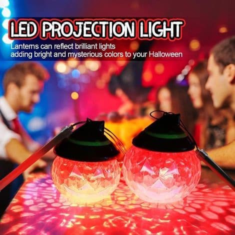 Sett med 2 Halloween dekorative lykter for barn, gresskar lykter, LED-belysning (L)