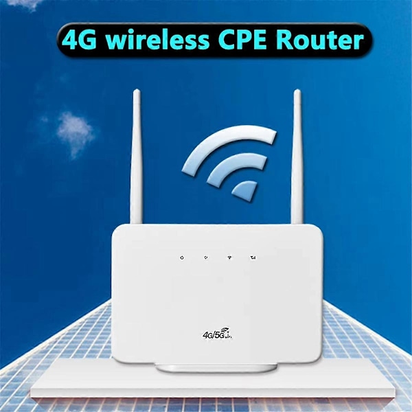 4G LTE CPE Router Modem 300Mbps Trådlös Hotspot Extern Antenn med SIM-kortplats för Hemresa