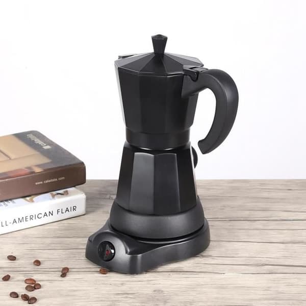 Kaffemaskine - ESTANK - Bærbar elektrisk kande - 300 ml - 3 kopper - Sort