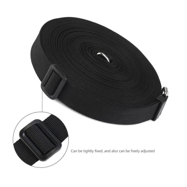Hundesnor - IBASETOY - 15m Nylon - Justerbar til 7,5m - Ideel til Lydighedstræning - Sort