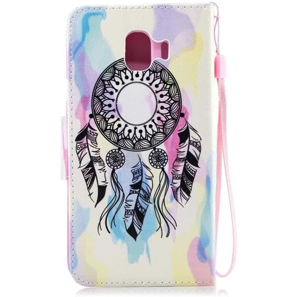 Cover til Samsung Galaxy A40, PU læder Rhombus pung etui med kortpladser, sort