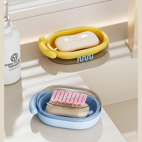 Bärbar resetvålkopp, rektangulär, tillverkad av polypropen (PP) och termoplastisk elastomer (TPE), läckagesäkert lock, 2 delar