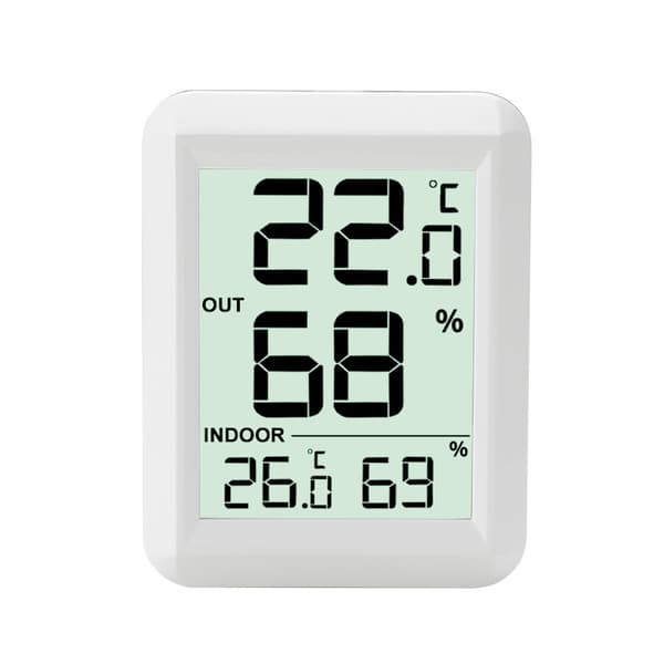 Trådløst termometer og hygrometer inde/ude Hvid
