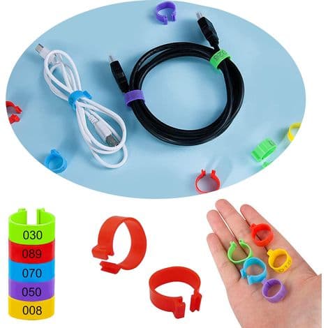 Identifikationsring til høns, 20 mm benring i farvet plast.
