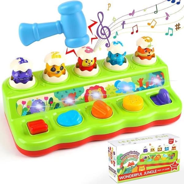 Babylegetøj - Montessori Pop-Up Legetøj - Musik - Lys - 1 år og opefter
