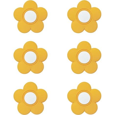 Sæt med 6 bløde skuffeknopper i gummi, tegneseriedesign til børn.