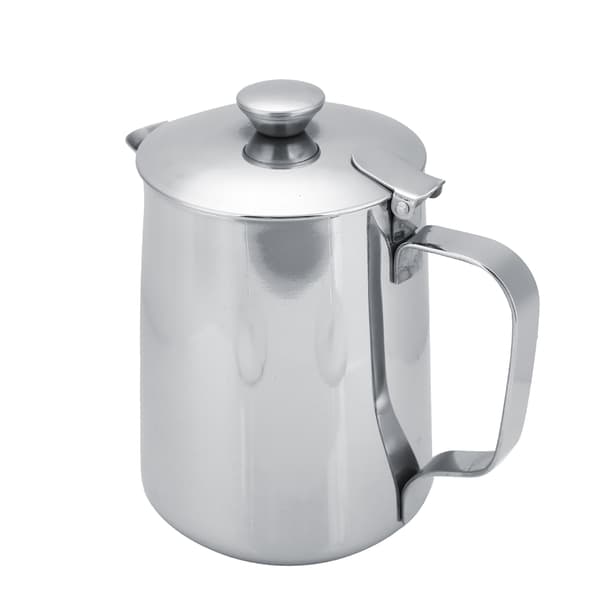 Mælkeskummer i rustfrit stål med låg til Latte Coffee Art (600 ml)