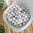 Sett med 4 stolputer, tykke runde seteputer, polstrede runde stolputer, setepute, T, 40X40CM