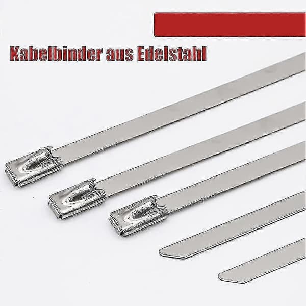 100 Stk. Kabelbindere 300mm, Metal Kabelbindere, Rustfri Stål Kabelbindere, Metal