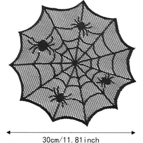 Sett med 4 Halloween spindelvev-dekkebrikker til Halloween borddekorasjon