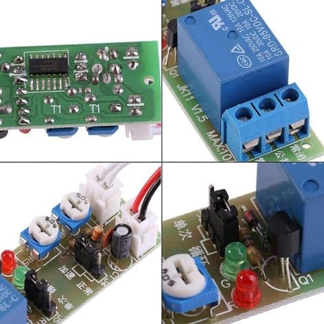 Justerbar uendelig cyklus timer-switch on/off relæmodul (DC12V, 0-15min)