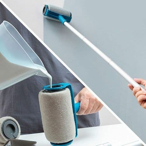Genopfyldelig, drypfri malerrulle – Maler op til 25 m² – Inkluderer tilbehør til hjørner og detaljer – Materialer: PP, polyester, aluminium