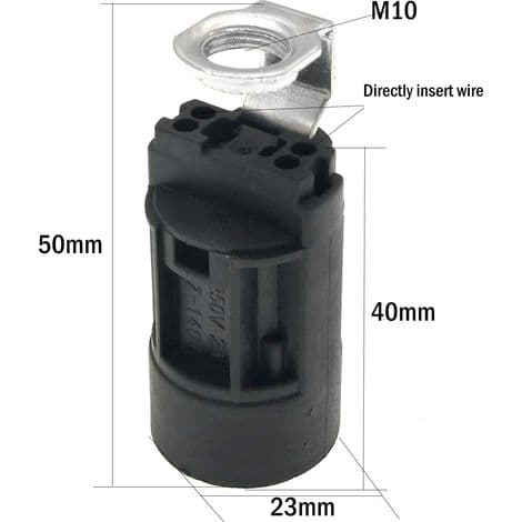 Sæt med 6 termoplastiske lysholdere E14 SES 52 mm høje, E14 fatning med 1/8IPS Hickey gevind (sort)