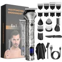 EKESOR 6-i-1 Trådløs Hår- og Skægtrimmer — Multifunktionel LCD Barbermaskine og Trimmer