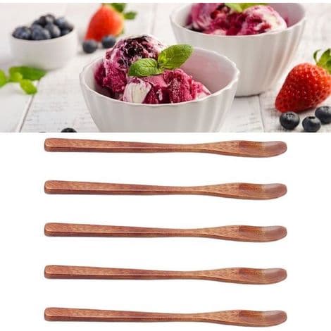 5-delat träskedset, brännskyddsskedar för barn, för matlagning, ris, glass