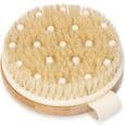 Tør kropsbørste, eksfolierende kropsbørste ideel til tør hud, lymfedrænage, cellulite - træmassagebørste til brusebad