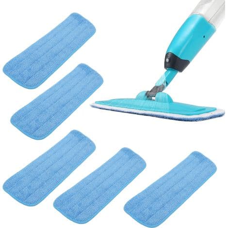 Stykker Flade Mikrofiber Moppepuder til Mopper 14x41cm, Vaskbare og Genanvendelige, Kompatible med de fleste Velcro-mopper
