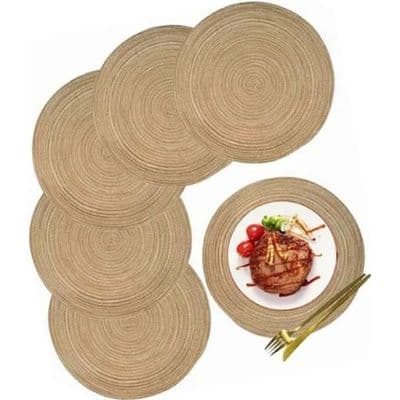 Runde dekkebrikker - QIILU - 30 cm - Sklisikker - Varmeisolasjon - Sett med 6