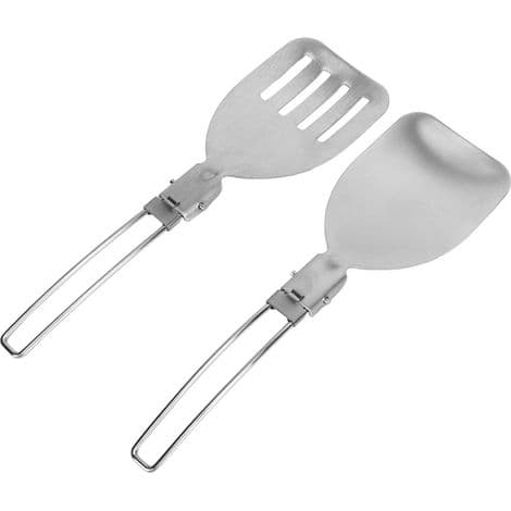 2-delt foldbar spatelsæt i 304 rustfrit stål, bærbart køkkenredskab til picnics og udendørs grillfester