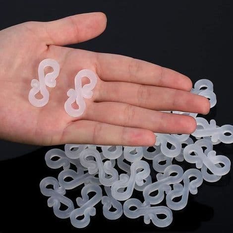 100 stk S-formede takrenneklemmer, plastkroker for julelys (B)